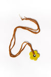 Collar Flor Jumbo Amarillo cordón de seda