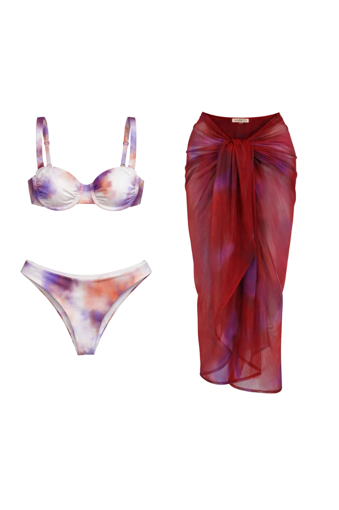 Set bikini Corrento + Pareo Akumal Combinado