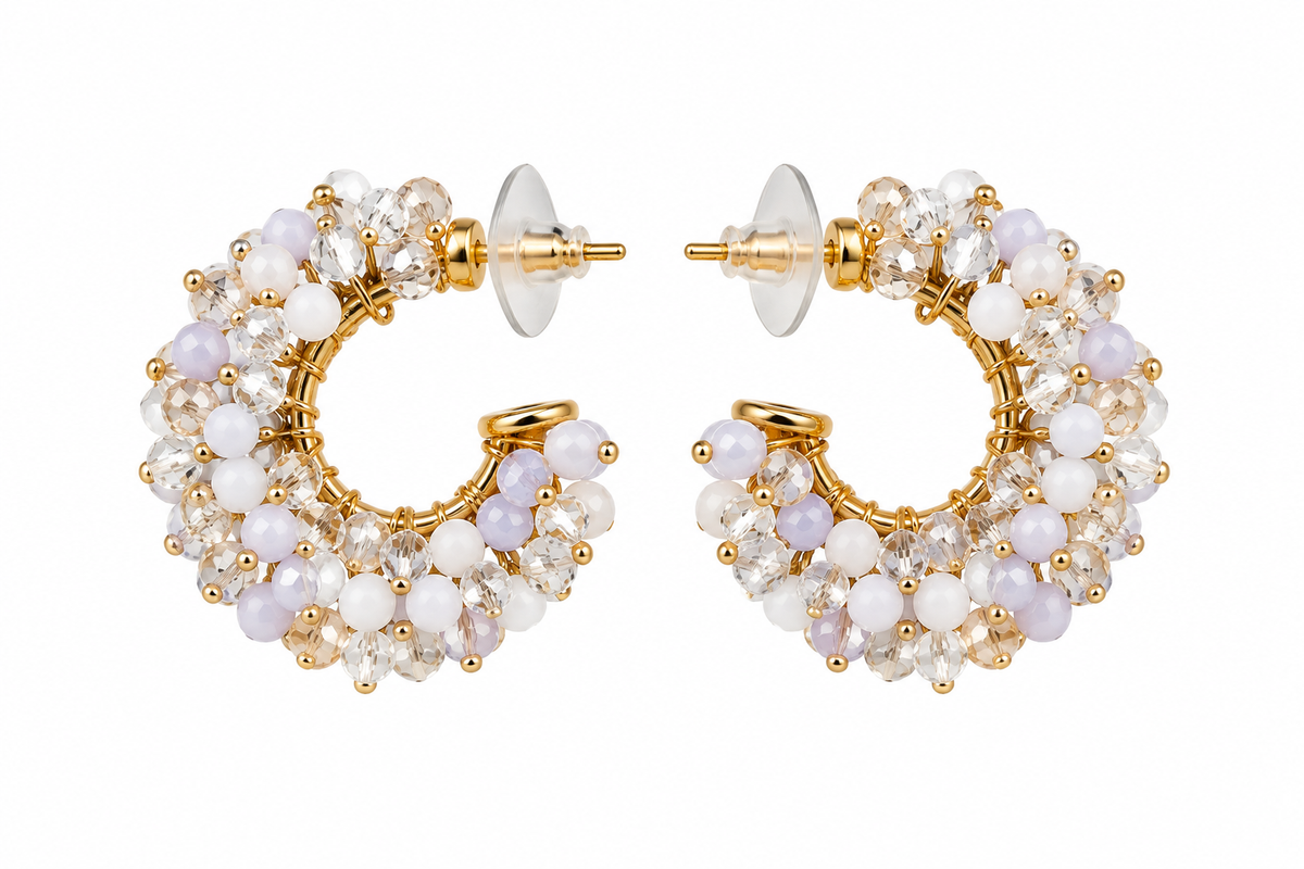 Aretes Nusa blancos