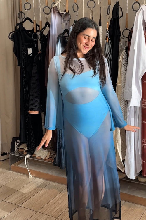 Vestido Cerdeña Maxi degradado azul