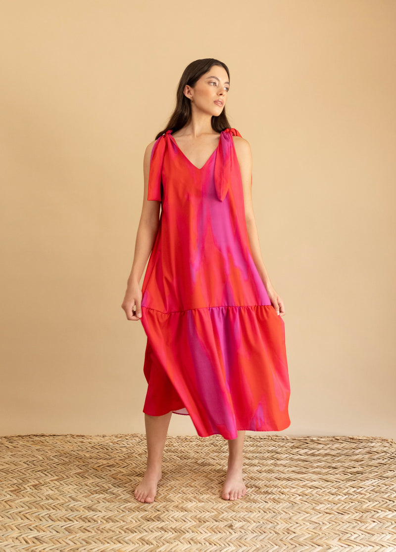 Vestido Maui Rosa-Rojo