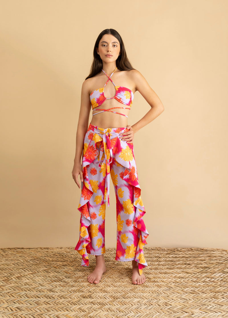 Pantalón Sante Floral Violeta