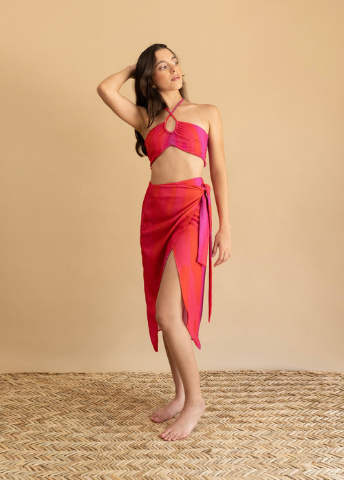 Falda Madeira Rojo-Rosa