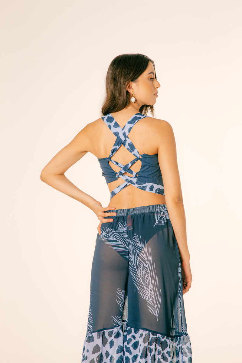 Pantalón Bora Bora Palmeras + Manchas Azul
