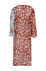Kimono Santorini Manchas Rojas - Floral