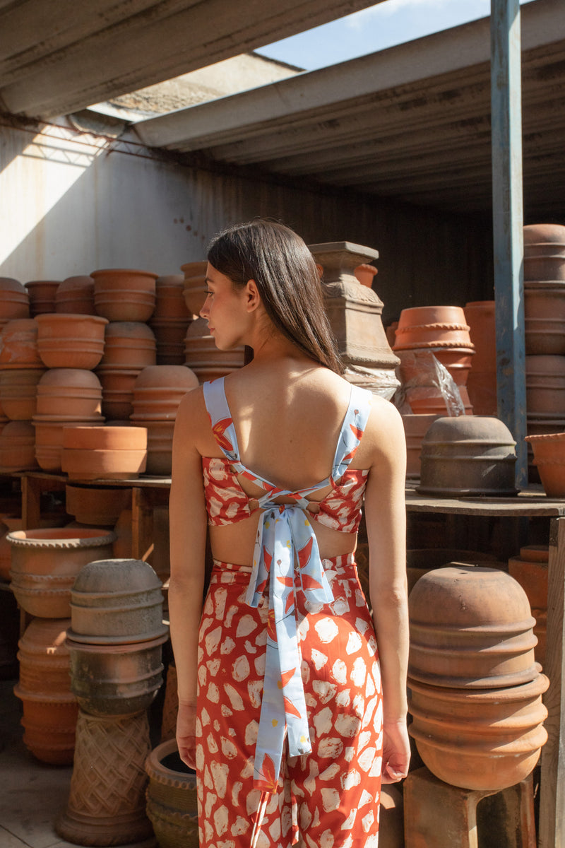 Top Paros Manchas Rojas + Floral